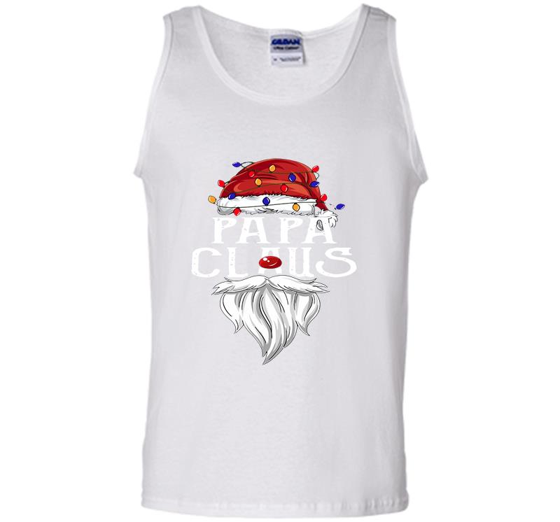 Inktee Store - Papa Claus Christmas Ligh Mens Tank Top Image