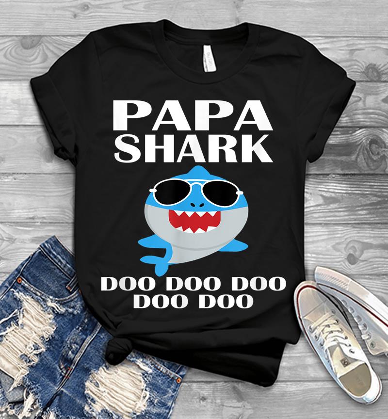 Papa Shark Doo Doo Doo Funny Papa Valentines Day Mens T-shirt