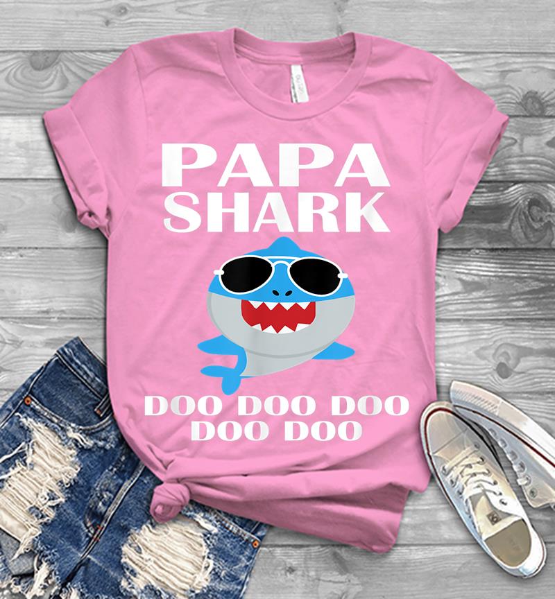 Inktee Store - Papa Shark Doo Doo Doo Funny Papa Valentines Day Mens T-Shirt Image