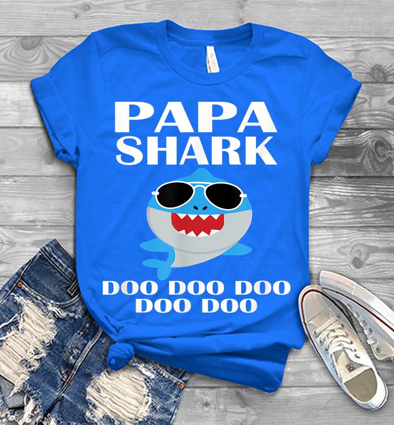 Inktee Store - Papa Shark Doo Doo Doo Funny Papa Valentines Day Mens T-Shirt Image
