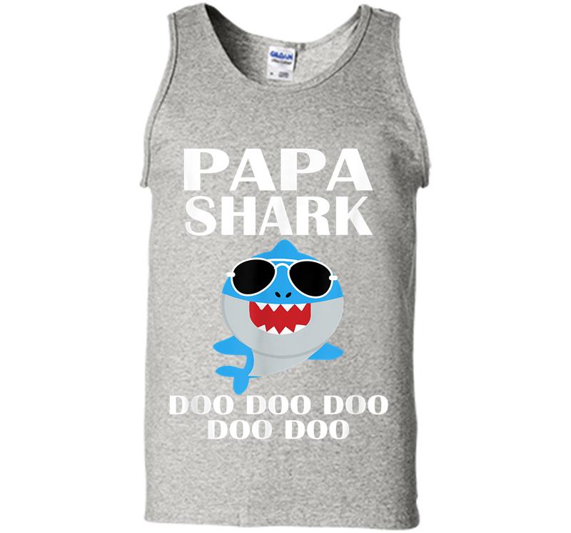 Papa Shark Doo Doo Doo Funny Papa Valentines Day Mens Tank Top