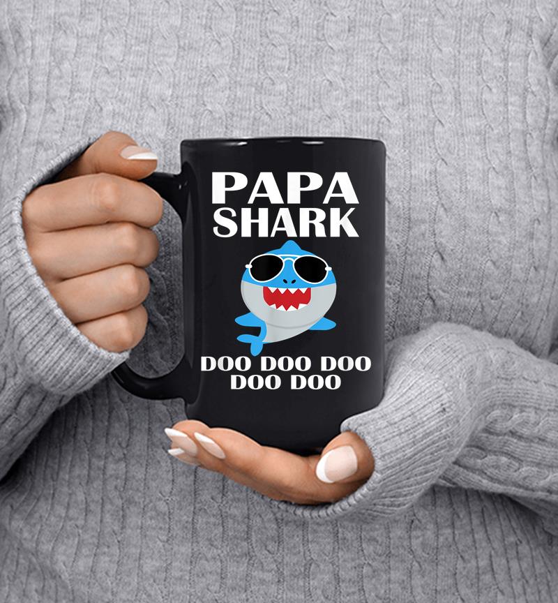 Papa Shark Doo Doo Doo Funny Papa Valentines Day Mug