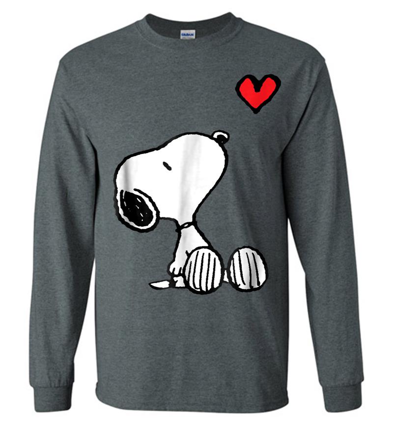 Inktee Store - Peanuts Heart Sitting Snoopy Long Sleeve T-Shirt Image