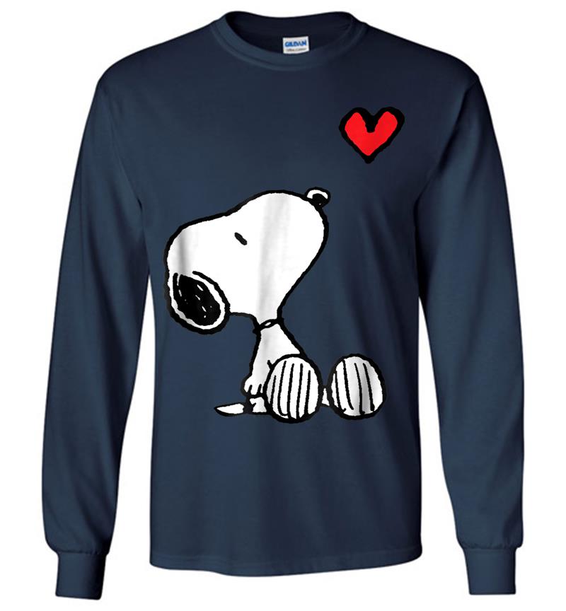 Inktee Store - Peanuts Heart Sitting Snoopy Long Sleeve T-Shirt Image