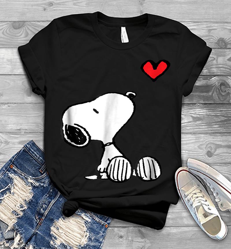 Peanuts Heart Sitting Snoopy Mens T-Shirt