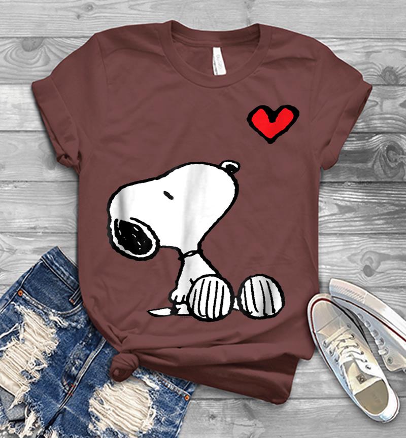 Inktee Store - Peanuts Heart Sitting Snoopy Mens T-Shirt Image