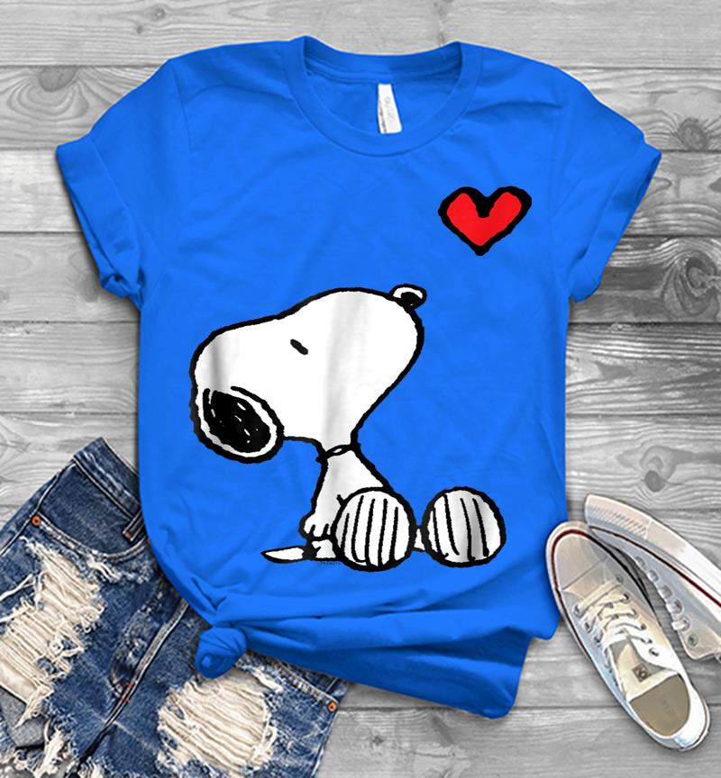 Inktee Store - Peanuts Heart Sitting Snoopy Mens T-Shirt Image