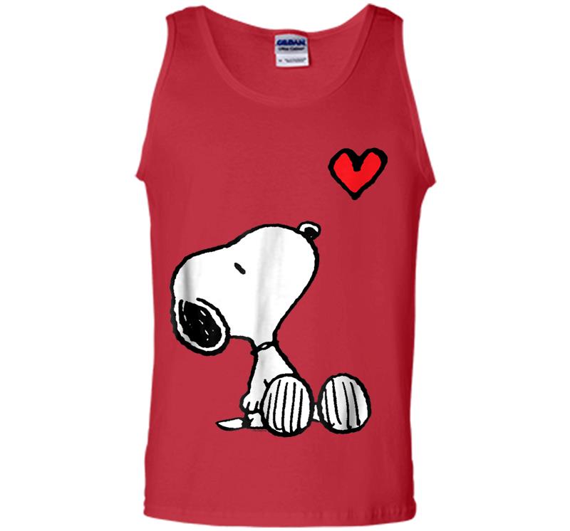 Inktee Store - Peanuts Heart Sitting Snoopy Mens Tank Top Image