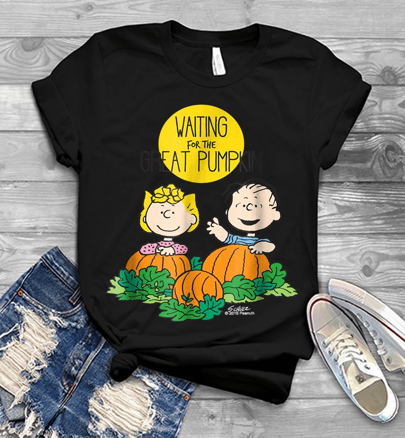 Peanuts Waiting Great Pumpkin Mens T-shirt
