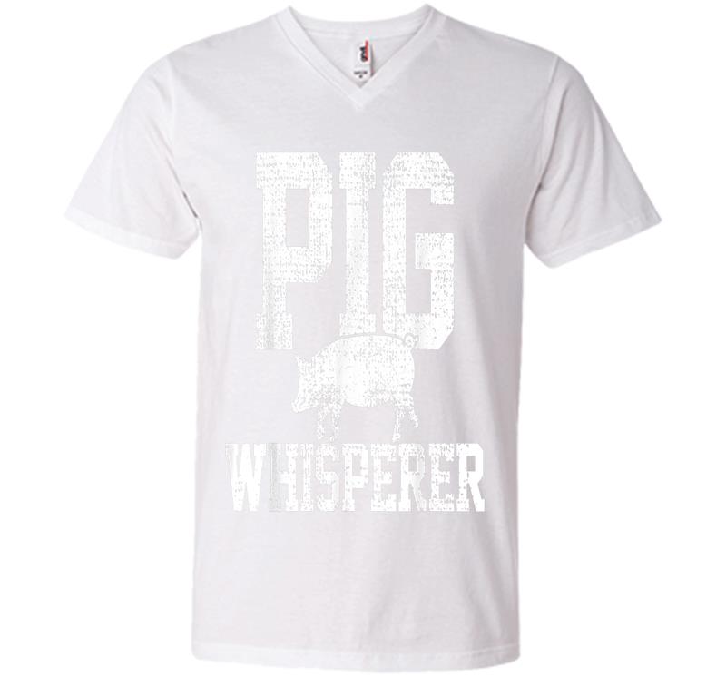 Inktee Store - Pigs Whisperer Farmer Vintage V-Neck T-Shirt Image