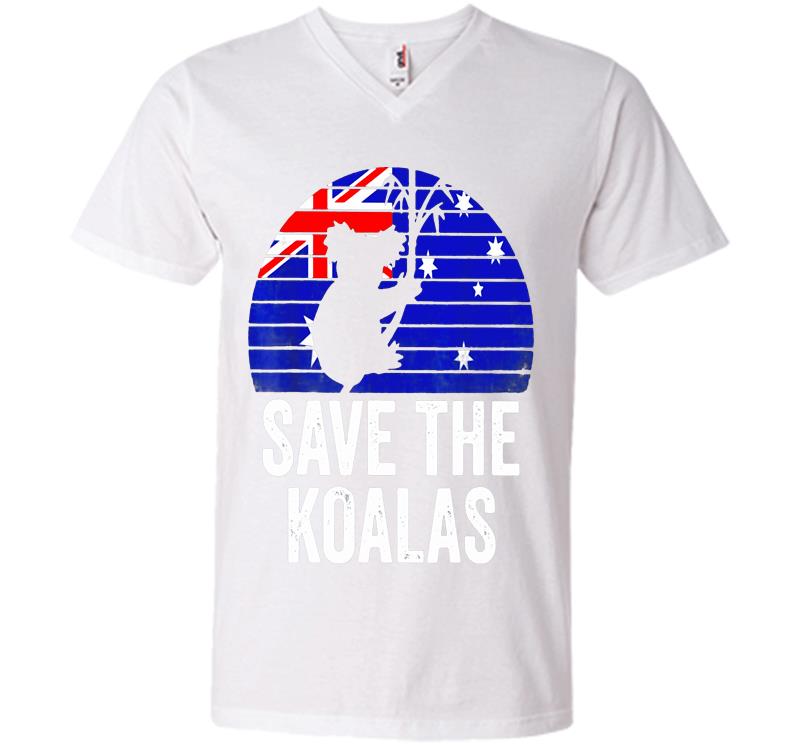 Inktee Store - Pray For Australia Save The Koalas V-Neck T-Shirt Image