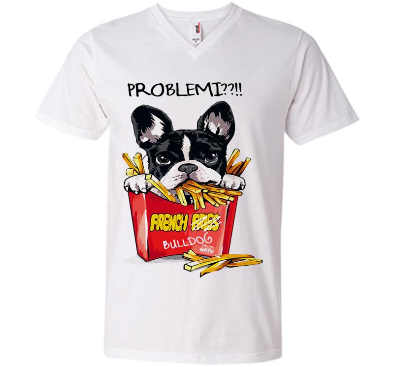 Inktee Store - Problemi French Bulldog V-Neck T-Shirt Image