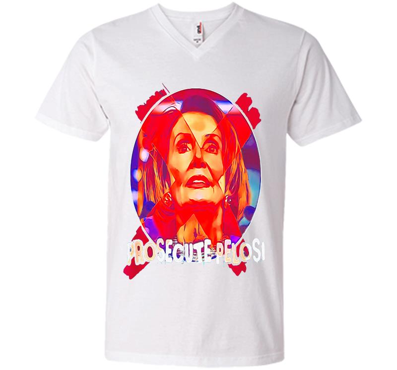 Inktee Store - Prosecute Nancy Pelosi V-Neck T-Shirt Image