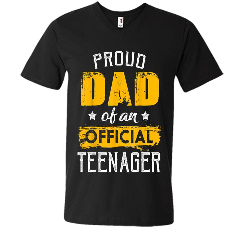 Proud Dad Of An Official Nager For 13th B-day Party V-neck T-shirt