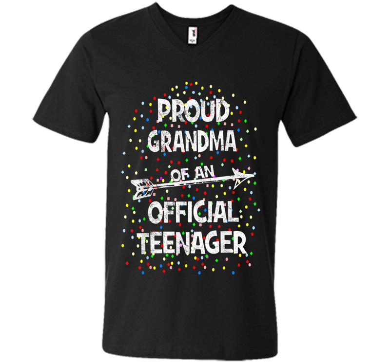 Proud Grandma Of An Official Nager, 13Th B-Day Party V-Neck T-Shirt