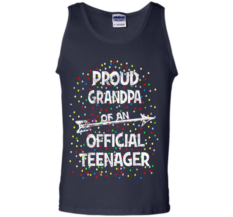 Inktee Store - Proud Grandpa Of An Official Nager, 13Th B-Day Party Mens Tank Top Image