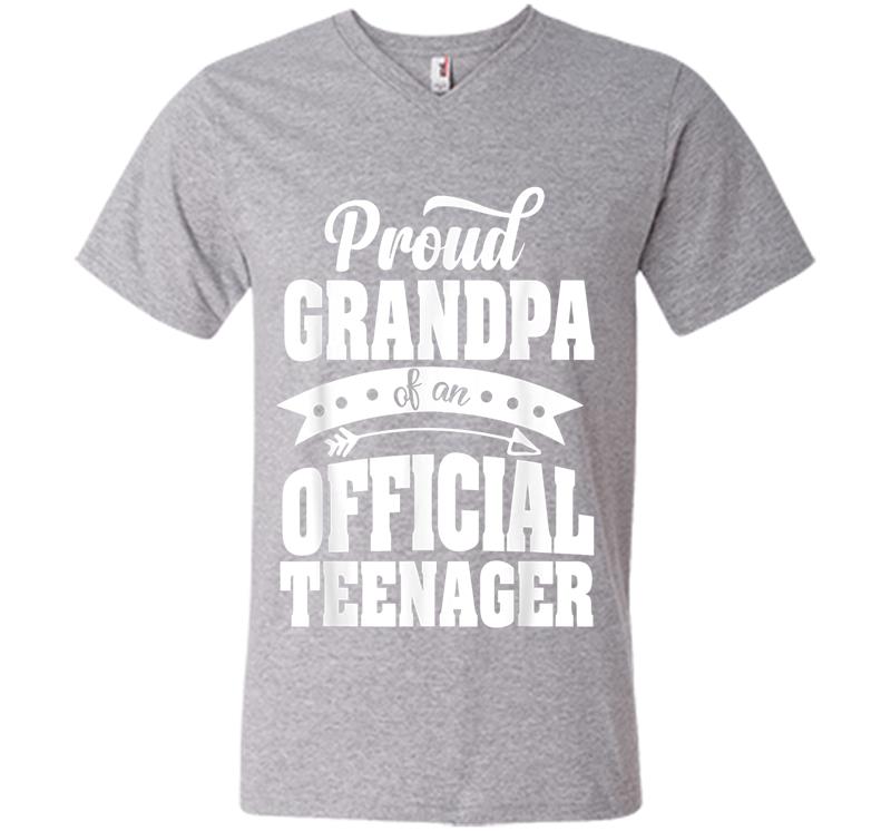 Inktee Store - Proud Grandpa Of An Official Nager 13Th Birthday Party V-Neck T-Shirt Image