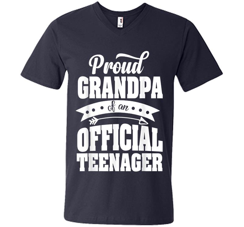 Inktee Store - Proud Grandpa Of An Official Nager 13Th Birthday Party V-Neck T-Shirt Image