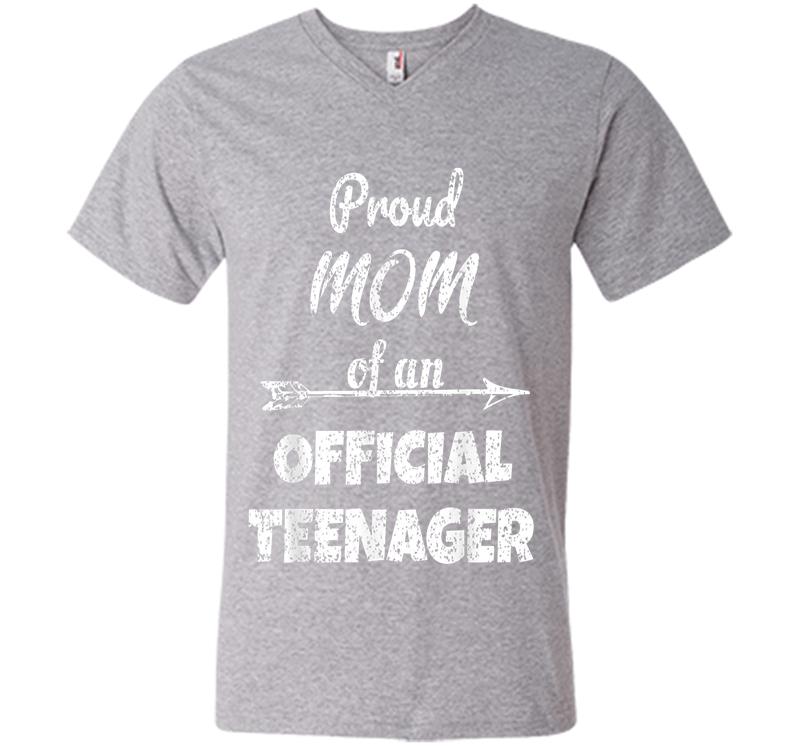 Inktee Store - Proud Mom Of An Official Nager, 13Th B-Day Party V-Neck T-Shirt Image