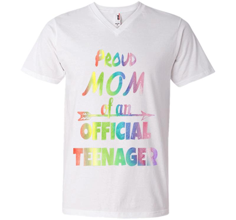 Inktee Store - Proud Mom Of An Official Nager, 13Th Birthday Party V-Neck T-Shirt Image