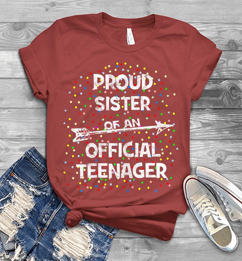 Inktee Store - Proud Sister Of An Official Nager, 13Th B-Day Party Mens T-Shirt Image
