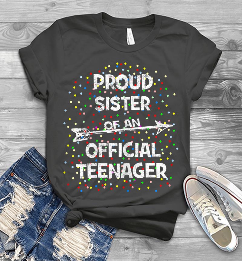 Inktee Store - Proud Sister Of An Official Nager, 13Th B-Day Party Mens T-Shirt Image