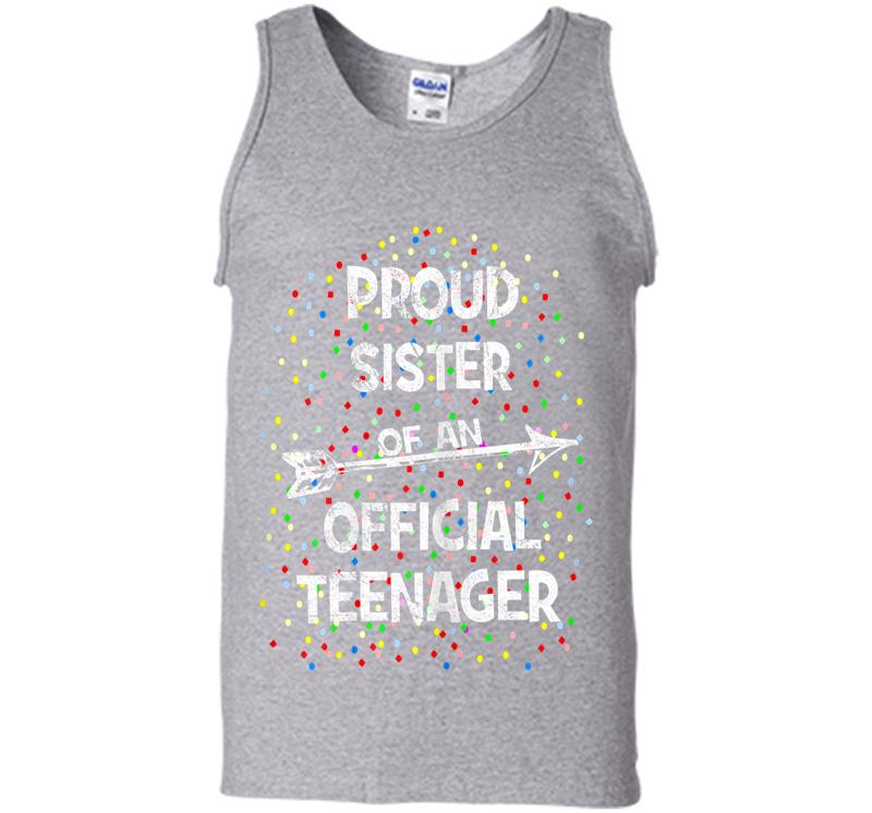 Inktee Store - Proud Sister Of An Official Nager, 13Th B-Day Party Mens Tank Top Image