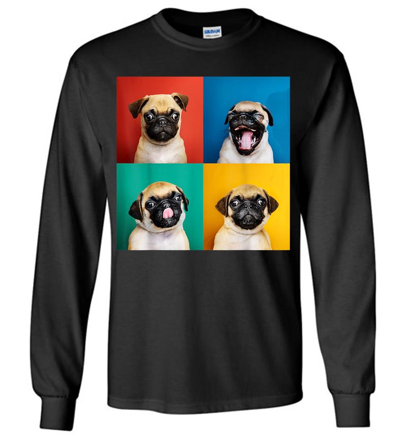 Pug Puppy Portrait Photos Carlino For Dog Lovers Long Sleeve T-shirt