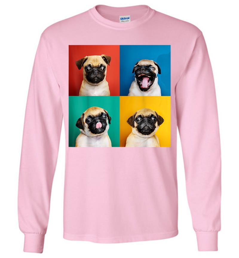 Inktee Store - Pug Puppy Portrait Photos Carlino For Dog Lovers Long Sleeve T-Shirt Image