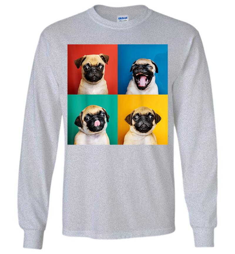 Inktee Store - Pug Puppy Portrait Photos Carlino For Dog Lovers Long Sleeve T-Shirt Image
