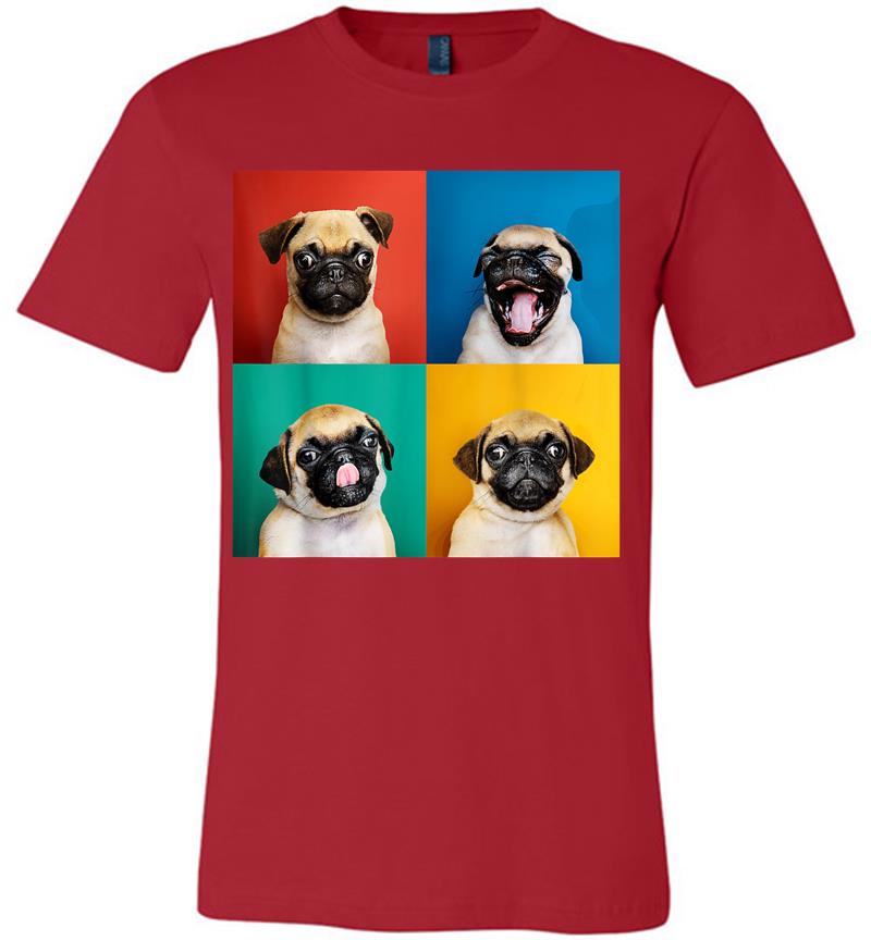 Inktee Store - Pug Puppy Portrait Photos Carlino For Dog Lovers Premium T-Shirt Image