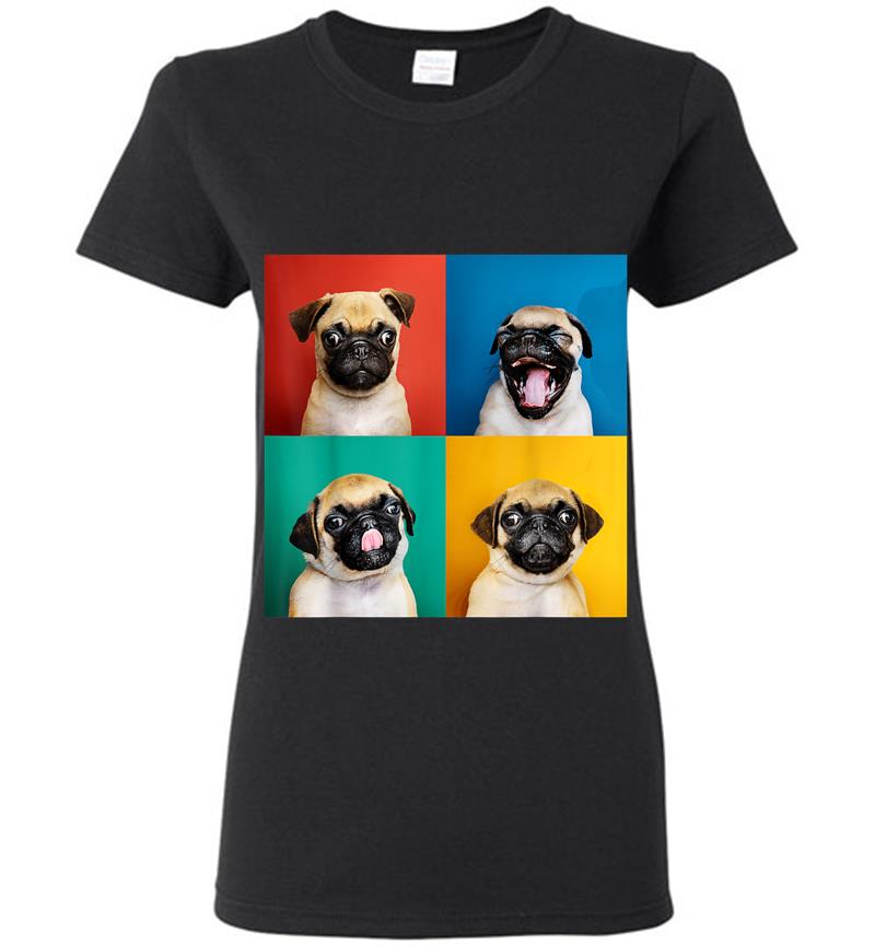Pug Puppy Portrait Photos Carlino For Dog Lovers Women T-Shirt
