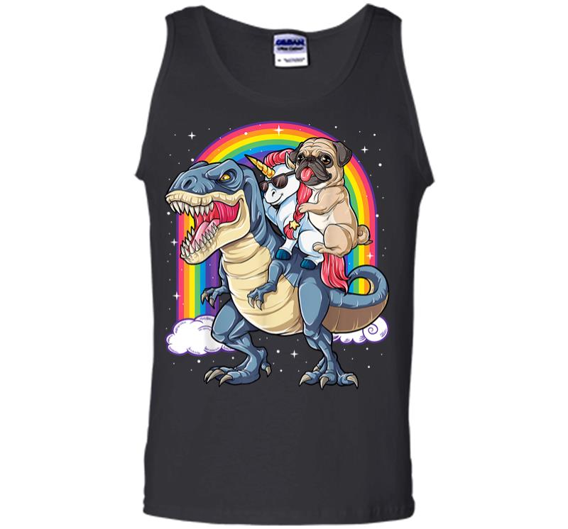 Pug Unicorn Dinosaur T-Rex Kids Girls Women Rainbow Men Tank Top