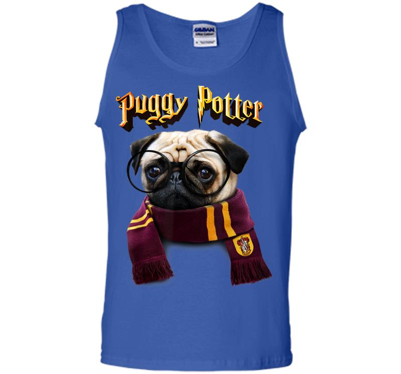 Inktee Store - Puggy Potter Magic Wizard Pug Funny Pug Men Tank Top Image