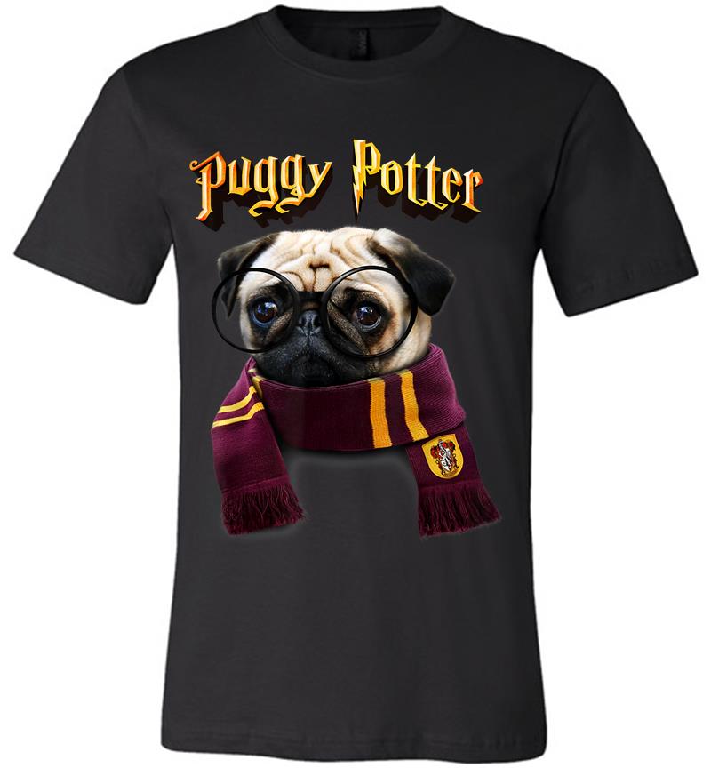 Puggy Potter Magic Wizard Pug Funny Pug Premium T-shirt