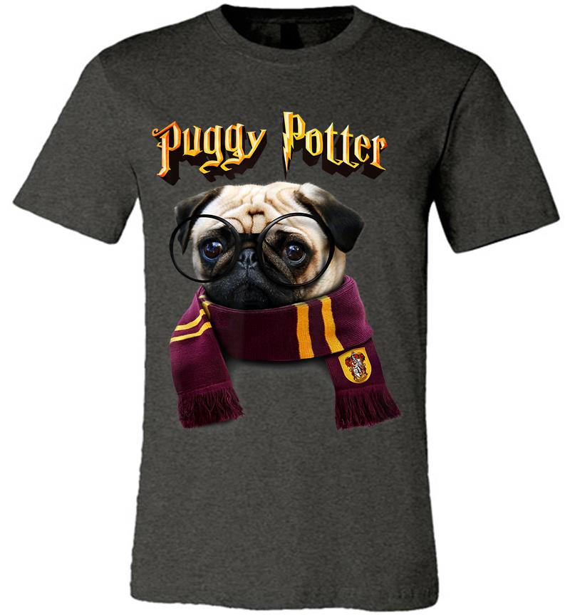 Inktee Store - Puggy Potter Magic Wizard Pug Funny Pug Premium T-Shirt Image