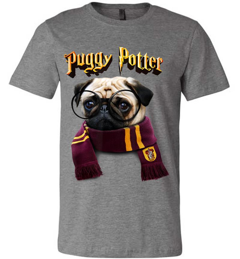 Inktee Store - Puggy Potter Magic Wizard Pug Funny Pug Premium T-Shirt Image