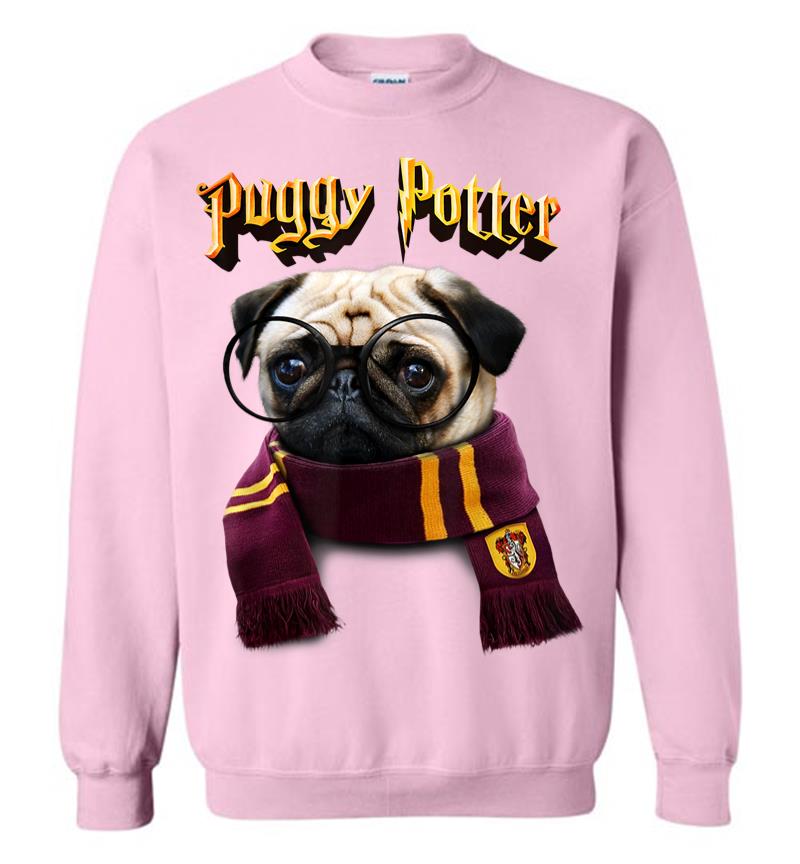 Inktee Store - Puggy Potter Magic Wizard Pug Funny Pug Sweatshirt Image
