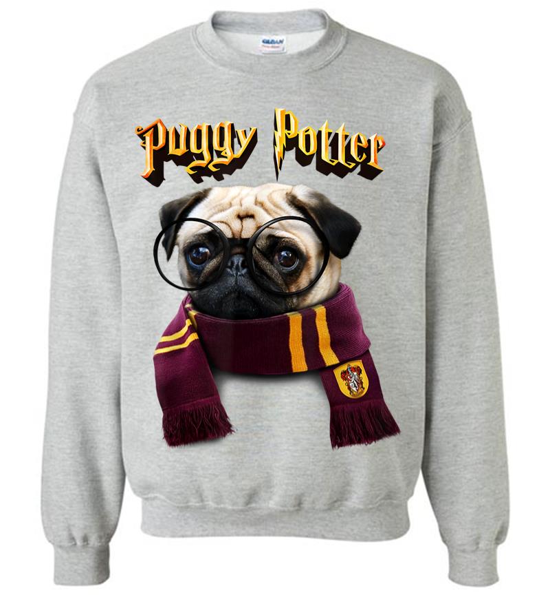 Inktee Store - Puggy Potter Magic Wizard Pug Funny Pug Sweatshirt Image