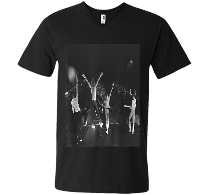 Queen Official Band Promo B&w Vintage Photo V-neck T-shirt
