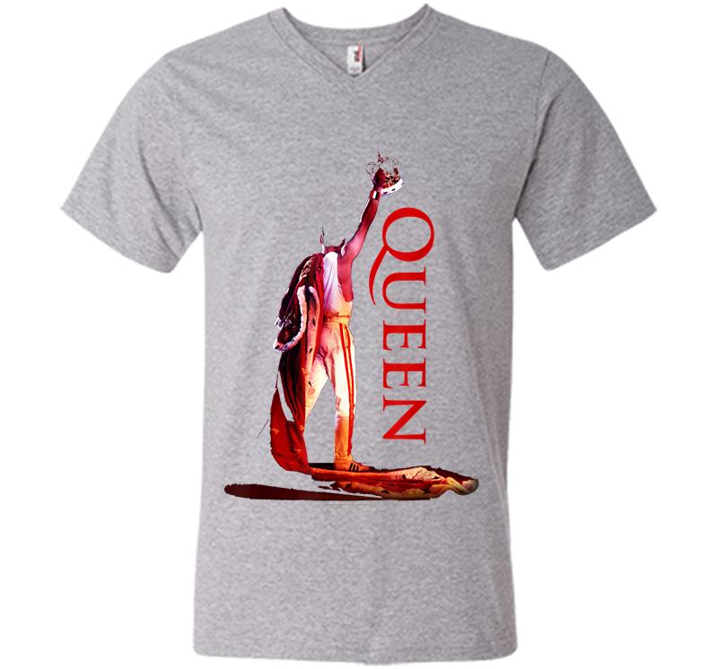 Inktee Store - Queen Official Crowned Colour V-Neck T-Shirt Image