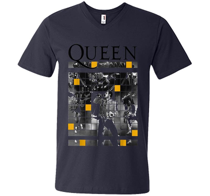 Inktee Store - Queen Official Live Concert Blocks V-Neck T-Shirt Image