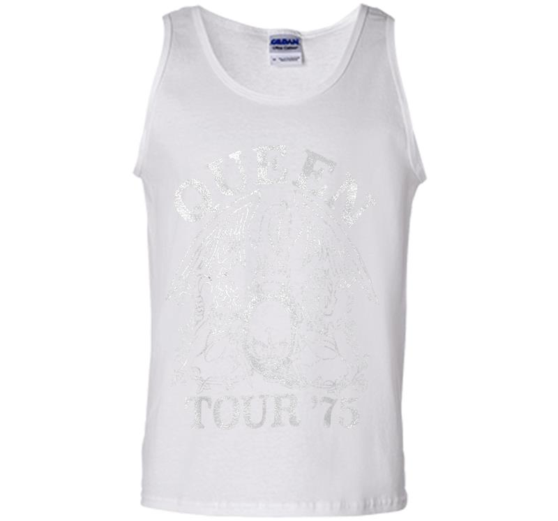 Inktee Store - Queen Official Tour 75 Crest Logo Mens Tank Top Image