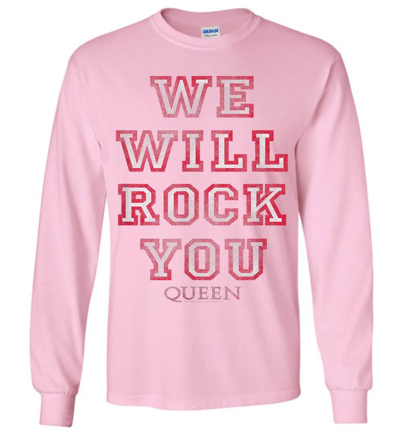 Inktee Store - Queen Official We Will Rock You Pink Long Sleeve T-Shirt Image
