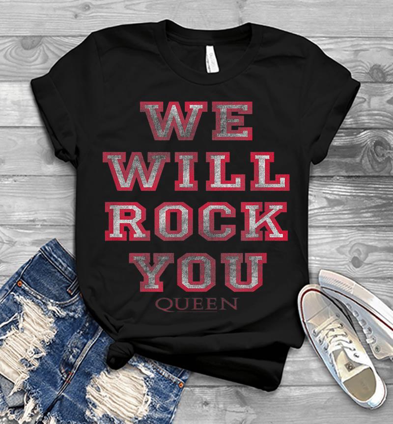 Queen Official We Will Rock You Pink Mens T-shirt