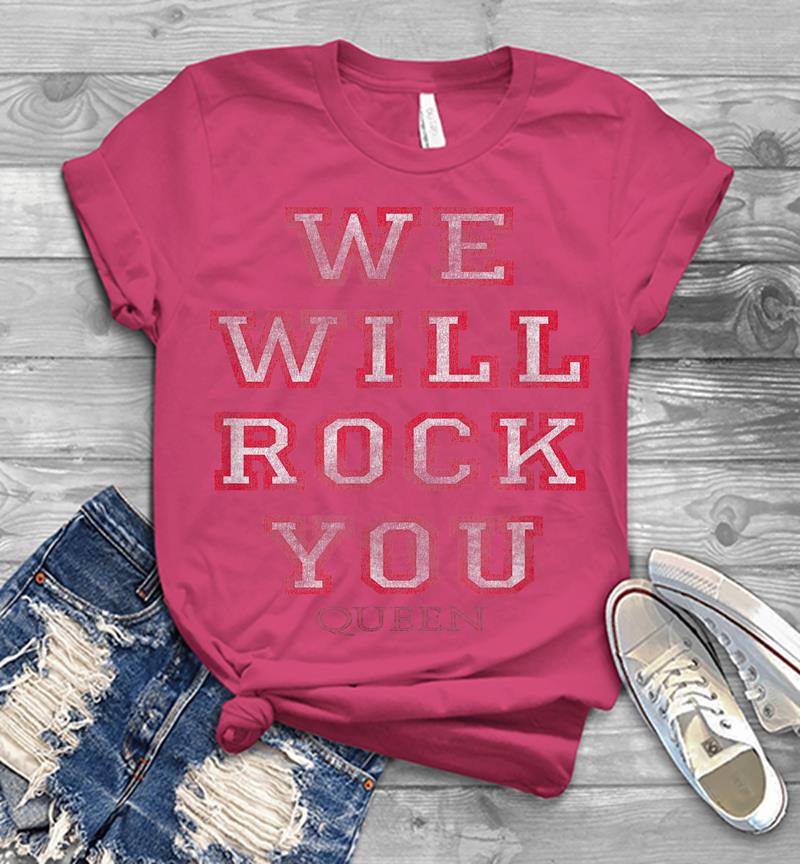 Inktee Store - Queen Official We Will Rock You Pink Mens T-Shirt Image