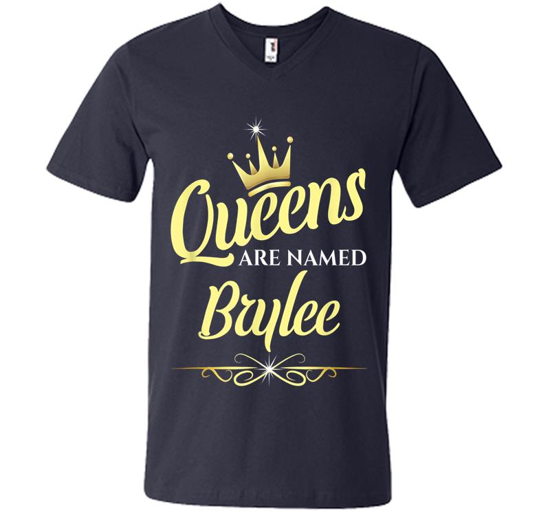 Inktee Store - Queens Are Named Brylee V-Neck T-Shirt Image