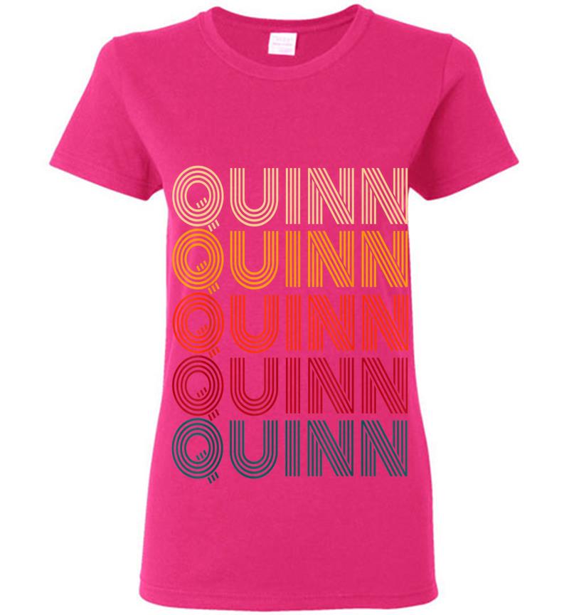 Inktee Store - Quinn Retro Vintage Style Name Womens T-Shirt Image