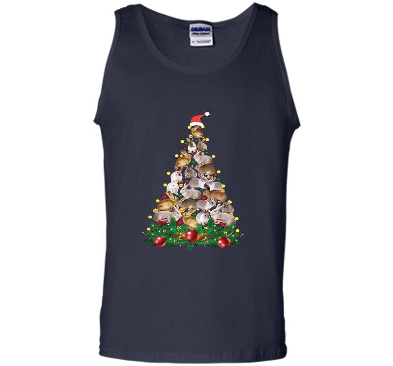 Inktee Store - Rabbit Santa Christmas Tree Mens Tank Top Image