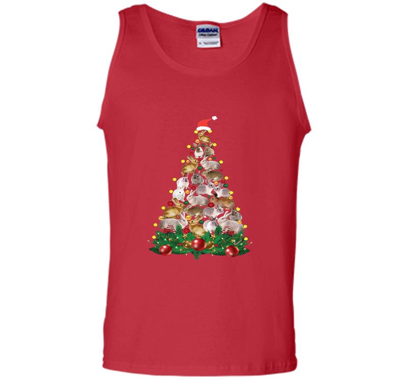 Inktee Store - Rabbit Santa Christmas Tree Mens Tank Top Image